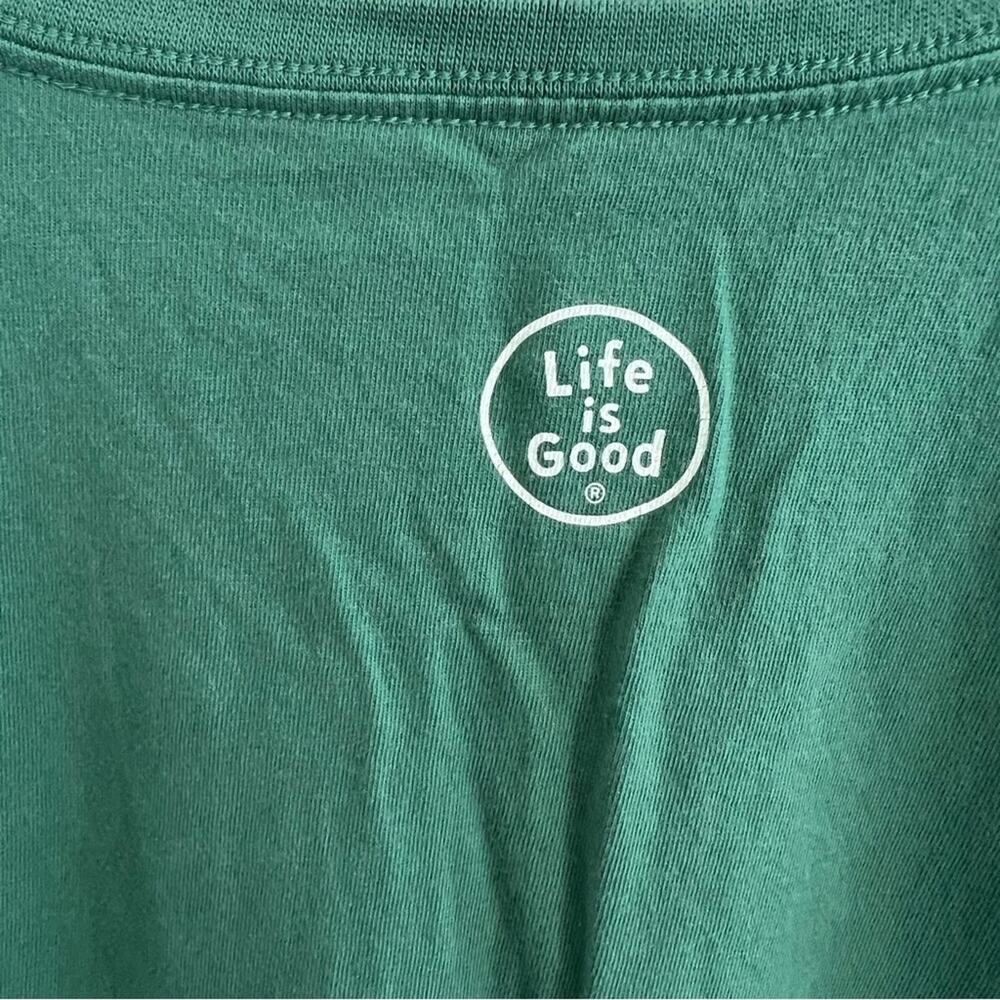 Life Is Good Thankful and Grateful Long Sleeve Green Shirt Top 100% Cotton Small - Picture 4 of 7
